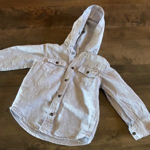 Boys button down hoodie shirt
